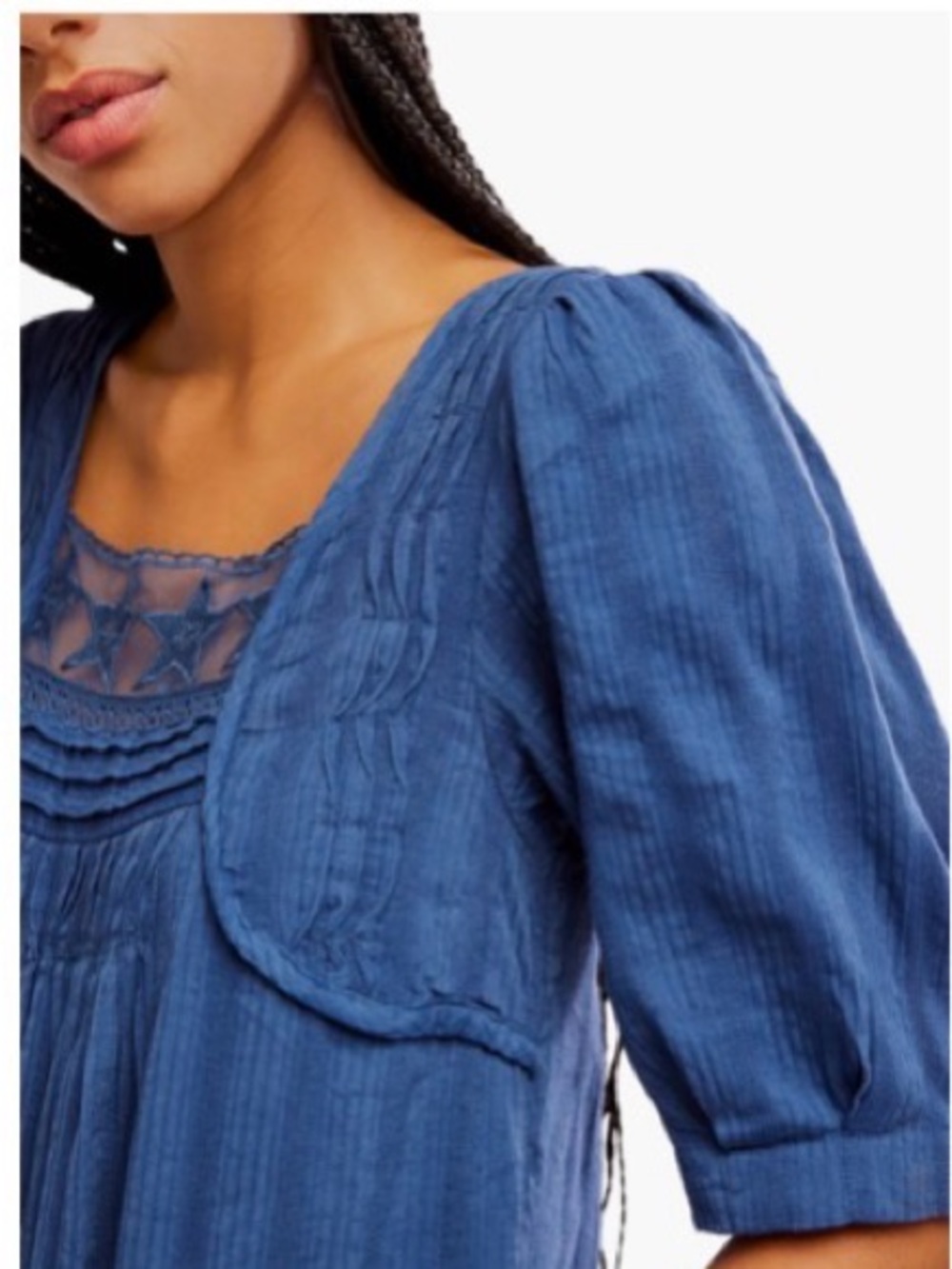 SOLD. FREE PEOPLE Calder Midi Dress in Skipper Blue / Navy Blue size small - Picture 10 of 15